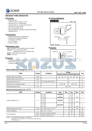 BSCD54H datasheet - Schottky Barrier Diode