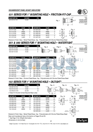 031-0112-300 datasheet - 031 SERIES FOR 1