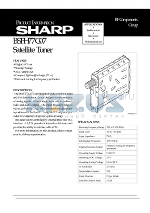 BSFH77G07 datasheet - Satellite Tuner