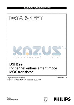 BSH299 datasheet - P-channel enhancement mode MOS transistor