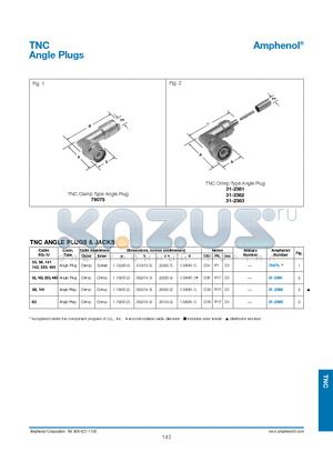 031-2381 datasheet - TNC Angle Plugs