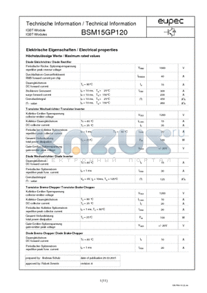 BSM15GP120 datasheet - IGBT-Modules