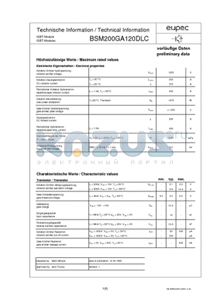 BSM200GA120DLC datasheet - Technische Information / Technical Information