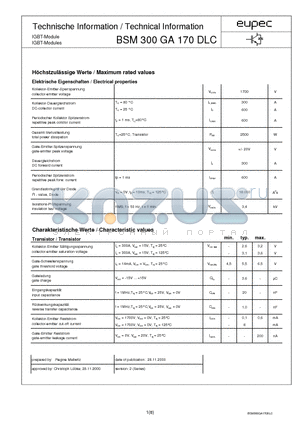 BSM300GA170DLC datasheet - IGBT-Modules