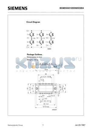 BSM35GD120DN2E3224 datasheet - Circuit Diagram