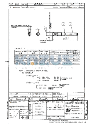 031-51744-010 datasheet - SOCKET CONTACT - COPPER ALLOY