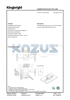 AM27SECK09 datasheet - SUBMINIATURE SOLID STATE LAMP