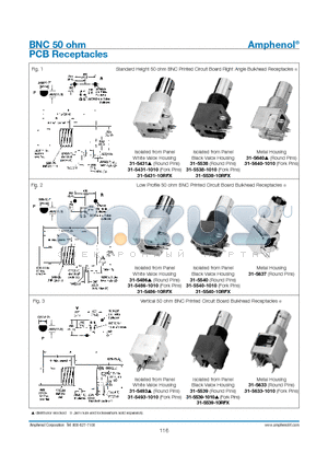 031-5493 datasheet - BNC 50 ohm PCB Receptacles