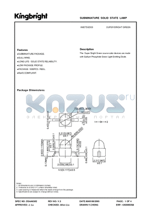 AM27SGD03 datasheet - SUBMINIATURE SOLID STATE LAMP