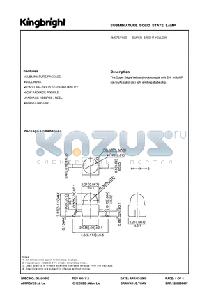 AM27SYC03 datasheet - SUBMINIATURE SOLID STATE LAMP