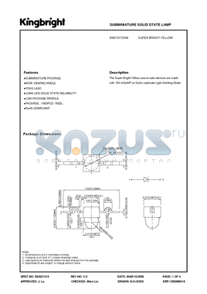 AM27SYCK08 datasheet - SUBMINIATURE SOLID STATE LAMP