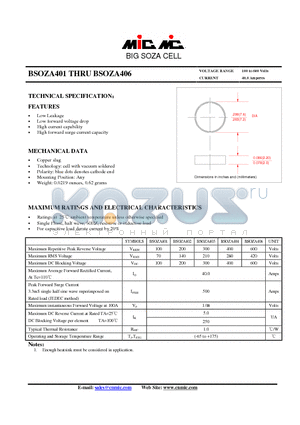 BSOZA402 datasheet - BIG SOZA CELL