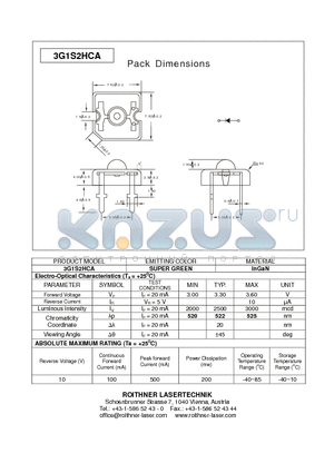 3G1S2HCA datasheet - SUPER GREEN LED