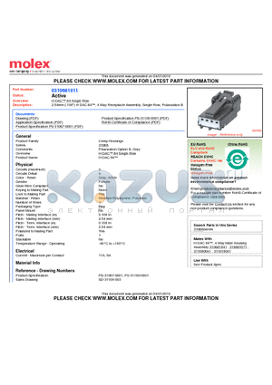 0310681011 datasheet - 2.54mm (.100