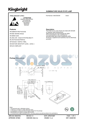 AM27ZGC09 datasheet - SUBMINIATURE SOLID STATE LAMP