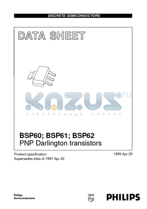 BSP62 datasheet - PNP Darlington transistors