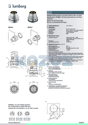 0314-2 datasheet - Mutter lose beigestellt