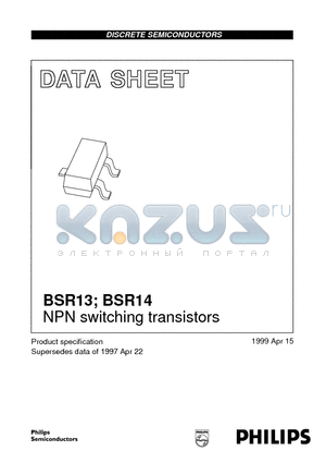 BSR13 datasheet - NPN switching transistors