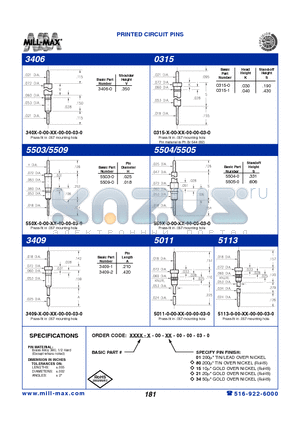 0315-0-00-01-00-00-03-0 datasheet - APRINTED CIRCUIT PINS