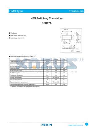 BSR17A datasheet - NPN Switching Transistors