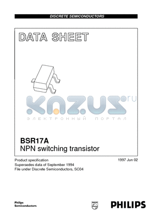 BSR17 datasheet - NPN switching transistor