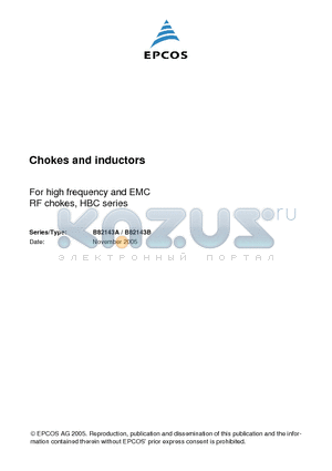 B82143A datasheet - Chokes and inductors