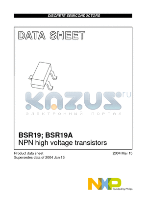 BSR19A datasheet - NPN high voltage transistors