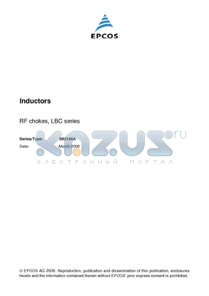 B82144A datasheet - Inductors