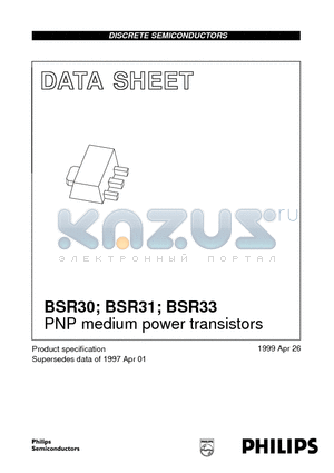 BSR30 datasheet - PNP medium power transistors