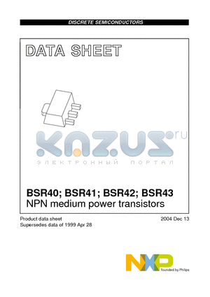 BSR43 datasheet - NPN medium power transistors