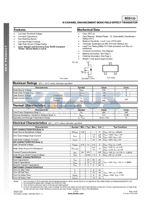 BSS123_08 datasheet - N-CHANNEL ENHANCEMENT MODE FIELD EFFECT TRANSISTOR