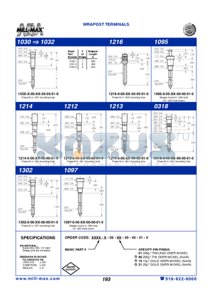 0318-3-05-21-00-00-01-0 datasheet - WRAPOST TERMINALS