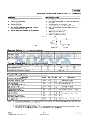 BSS138_08 datasheet - N-CHANNEL ENHANCEMENT MODE FIELD EFFECT TRANSISTOR