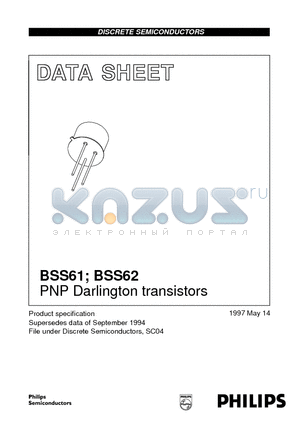 BSS61 datasheet - PNP Darlington transistors