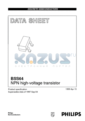 BSS64 datasheet - NPN high-voltage transistor