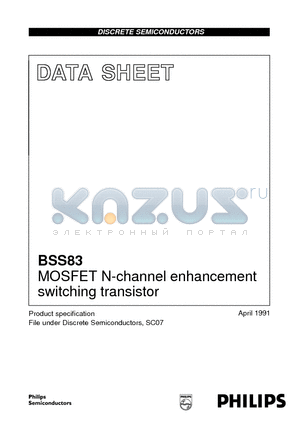 BSS83 datasheet - MOSFET N-channel enhancement switching transistor