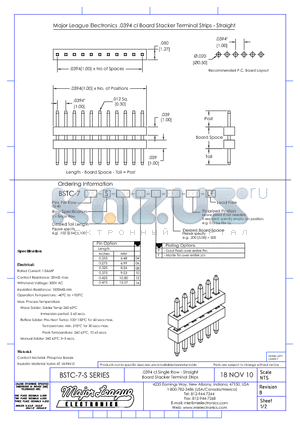 BSTC-7-S datasheet - .0394 cl Single Row - Straight Board Stacker Terminal Strips