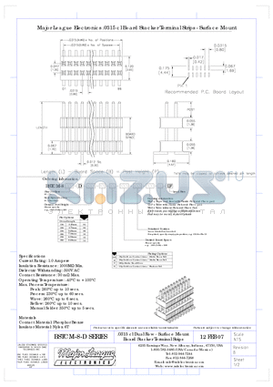 BSTCM-8-DV datasheet - .0315 cl Dual Row - Surface Mount Board Stacker Terminal Strips