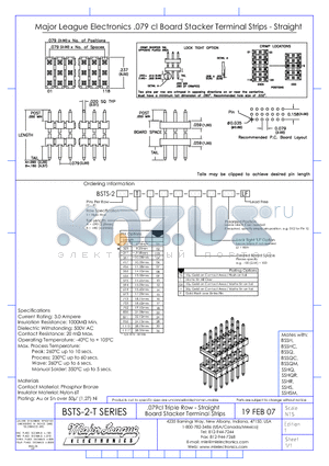 BSTS-2-T datasheet - .079cl Triple Row - Straight Board Stacker Terminal Strips