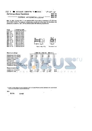 BSV15-16 datasheet - PNP SILICON PLANAR TRANSISTORS