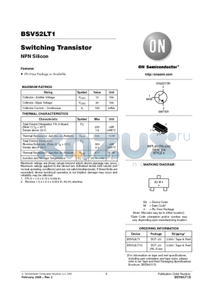 BSV52LT1 datasheet - Switching Transistor NPN Silicon