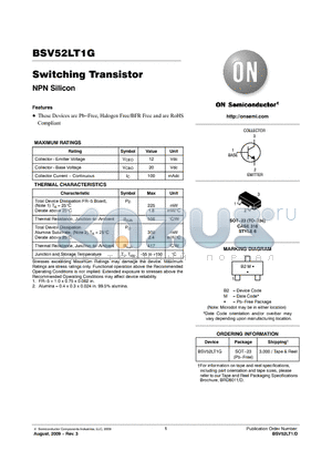 BSV52LT1 datasheet - Switching Transistor