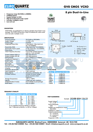 3GV8A-80T-156.25 datasheet - 8 pin Dual-in-Line