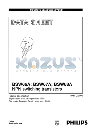 BSW68 datasheet - NPN switching transistors