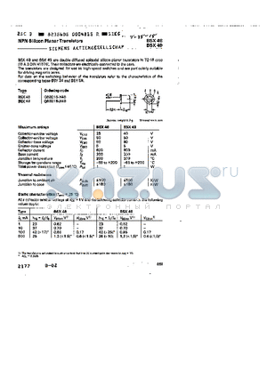 BSX48 datasheet - NPN SILICON PLANAR TRANSISTORS