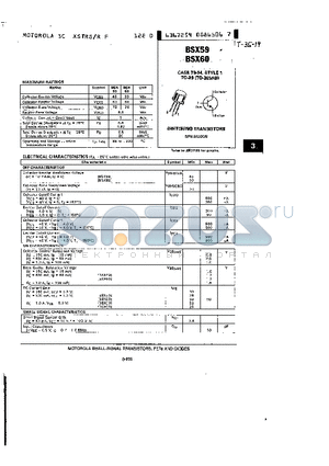 BSX59 datasheet - SWITCHING TRANSISTORS(NPN)