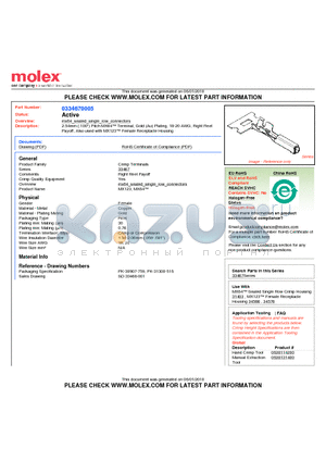 0334670005 datasheet - 2.54mm (.100