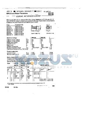 BSX62-6 datasheet - NPN SILICON PLANAR TRANSISTORS