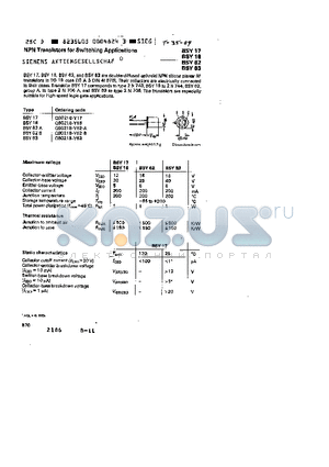 BSY63 datasheet - NPN TRANSISTORS FOR SWITCHING APPLICATIONS