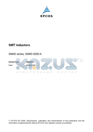 B82442A datasheet - SIMID 2220-A